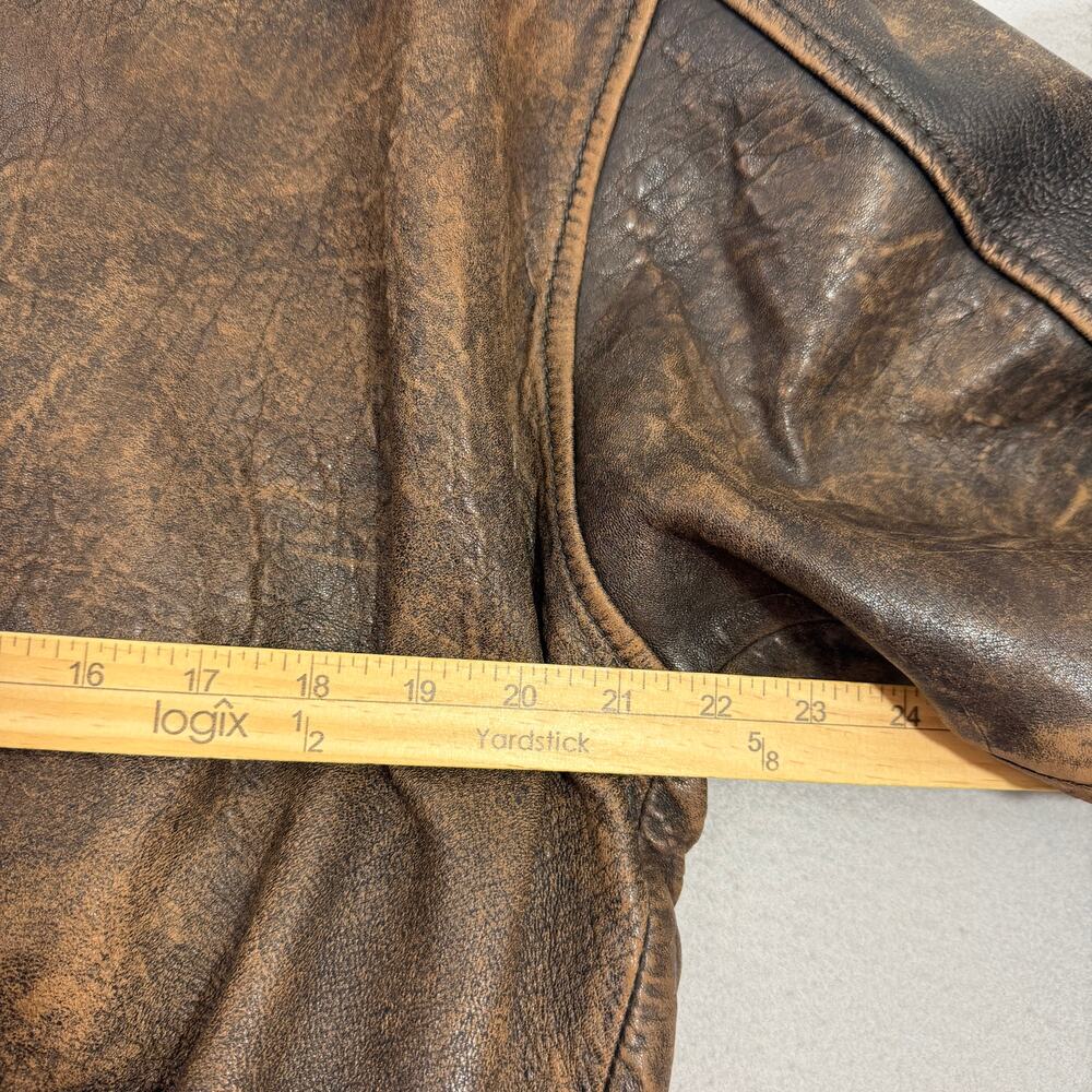 Vintage Avirex Old Leather A-2 Bomber Jacket Medium Europe Map Lining Patches - Picture 13 of 15